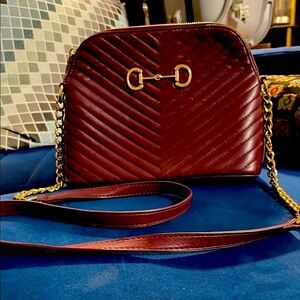 Chic Quilted Burgundy Crossbody Bag